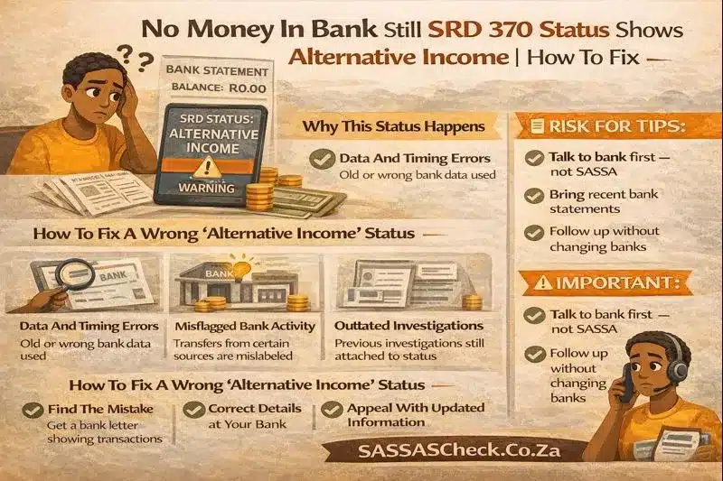 No Transaction in Bank But Still it Shows Alternative Income on SRD 370 Status Check