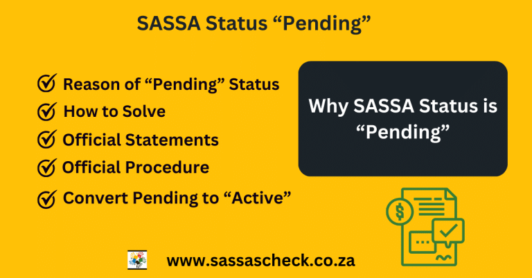 Reasons for SASSA Pending Status