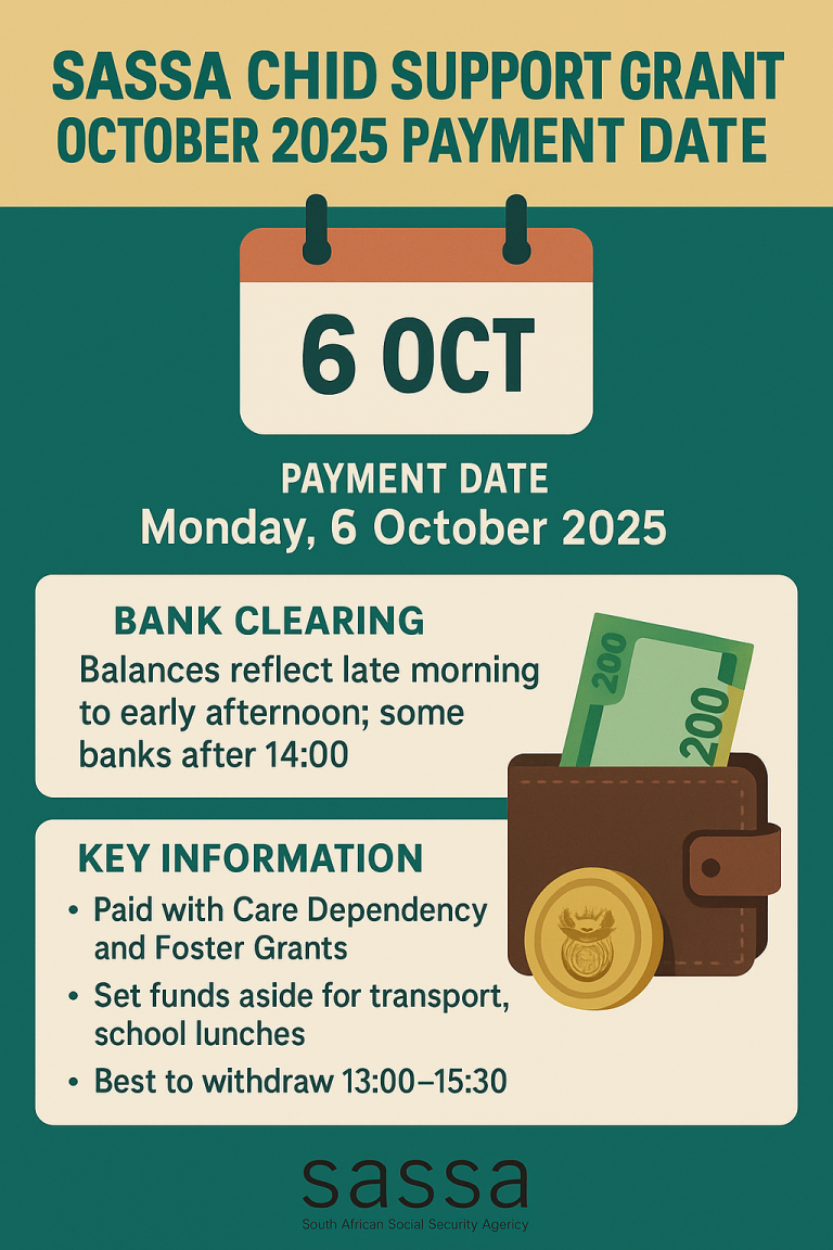 Child Support Payment Dates October 2025