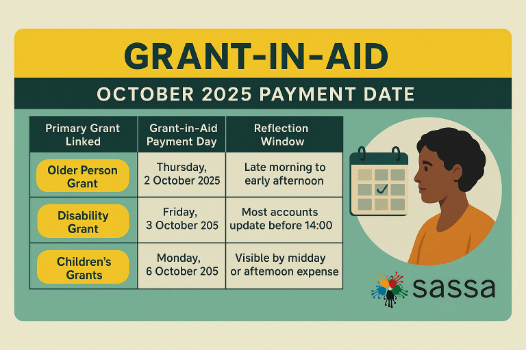 Grant in Aid Payment Dates For October 2025