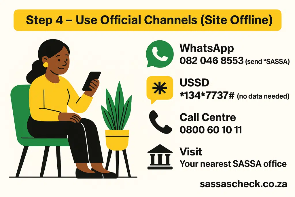 Offline Methods to check errors of SASSA Status