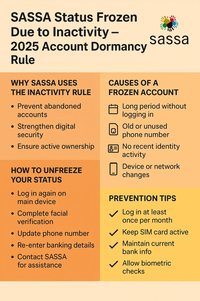 SASSA Status Shows Frozen